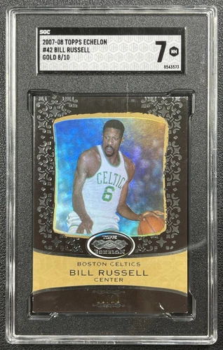 BILL RUSSELL SGC 7 2007-08 TOPPS ECHELON #42 GOLD 08/10 CELTICS
