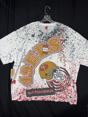 San Francisco 49ers Mitchell & Ness 4XL Burst Sublimated T-Shirt All Over Print
