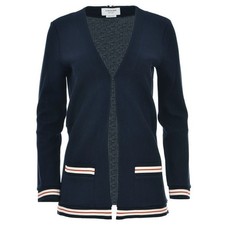 Thom Browne 24FW Stripe Lining V-Neck Cardigan Navy FJT265A J0068 415 123042463
