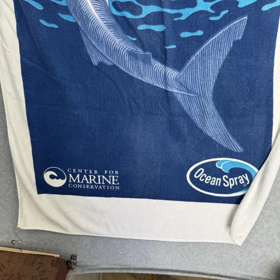Винтажный океан спрей центр для сохранения морской акулы пляж полотенце графика - Изображение 2 из 4