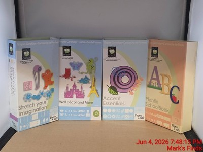 Cricut Shapes and Fonts Cartridges, Lot Of 4 Different Cartridges Untested (L3)