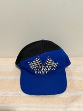 Vintage Sysco East Racing Checkered Flag Snapback Hat 2001 Blue Black Promo