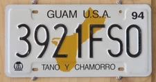 GUAM GOLD MAP license plate  1994