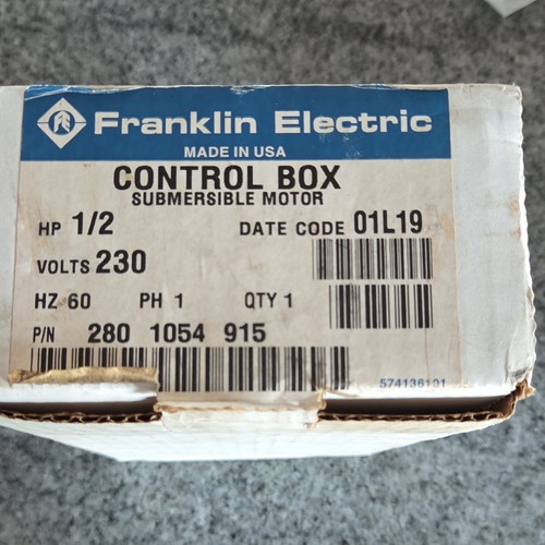 Franklin Electric Pump Control Box for Submersible Motor 1/2 HP 230V 2801054915