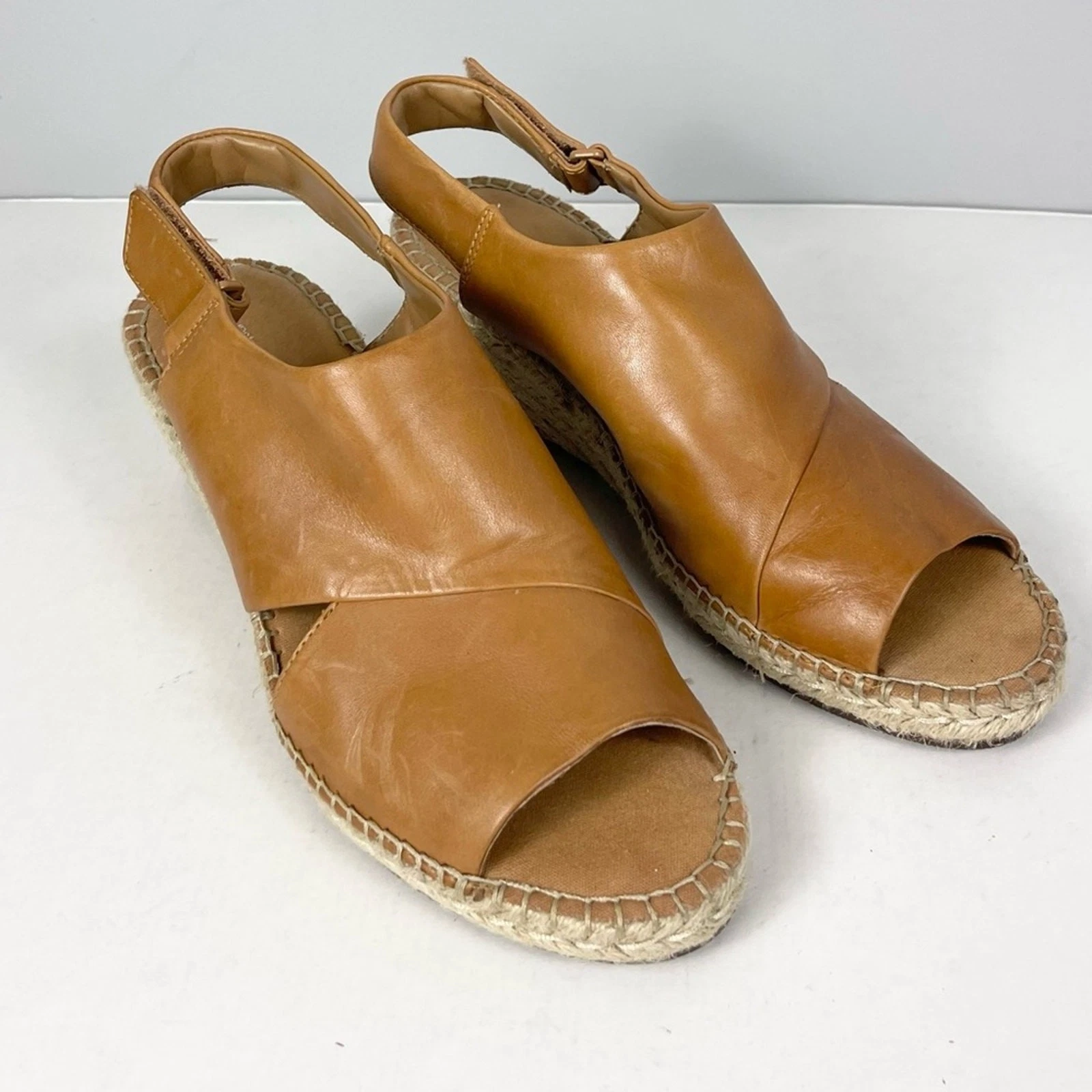 Clarks Petrina Abby sandalo con zeppa donna taglia 9 5 tomaia in pelle marrone