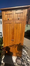 Large Solid Wood Kitchen Larder Cupboard - Freestanding Pantry -with wine Rack