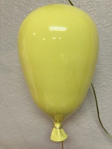 Vintage Signed Dyer Ceramic Balloon Wall Art Yellow