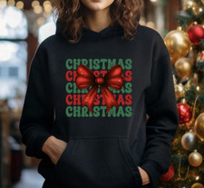 Unisex Christmas Sweatshirt/ Hoodie Holiday Shirt Merry Christmas Gift Bow New