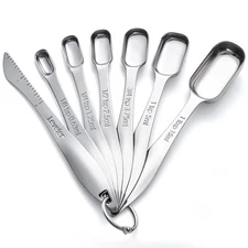 Rainspire Heavy Duty Measuring Spoons Set Stainless Steel, Metal Cups and for