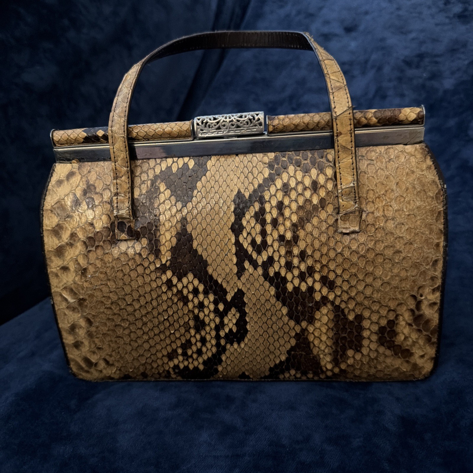 Vintage Python Purse Genuine Leather Handbag - image 4