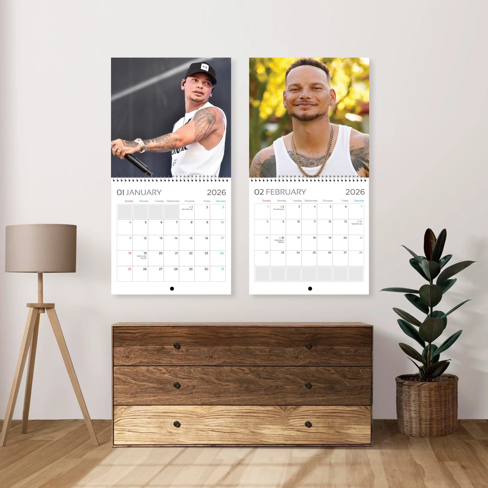 Kane Brown 2026 Wall Calendar, 12-Month Star Wall Calendar