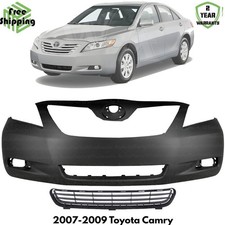 Front Bumper Cover Primed Plastic Bumper Grille Kit For 2007-2009 Toyota Camry Front Bumper Cover Primed Plastic Bumper Grille Kit For 2007-2009 Toyota Camry