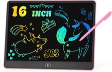 LCD Writing Tablet Doodle Board, 16 Inch Colorful Drawing Tablet Writing Pad for
