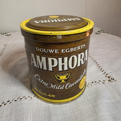 Douwe Egbert s Amphora Pipe Tobacco Tin Can Holland Extra Mild Cavendish Empty