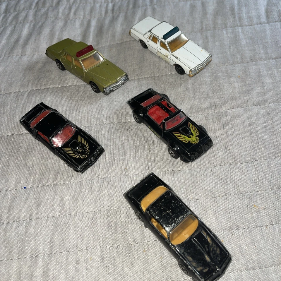 Smokey And The Bandit 5 Car Lot Firebird Police Cars 1/64 Scale Used Lesney Ertl - Image 4 of 4