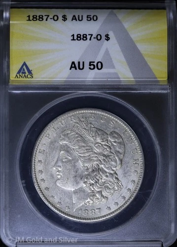 1887-O $1 Morgan Silver Dollar ANACS AU 50