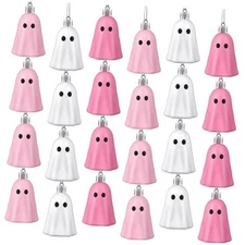 Gejoy Pcs Halloween Hanging Ornaments Cute Ghost 36 Light Pink, Pink,white