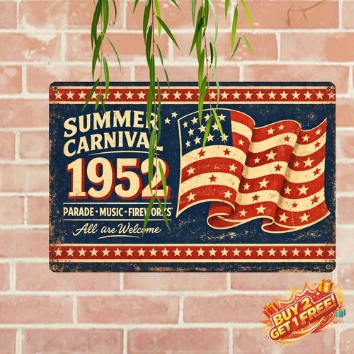 1776 American Independence Patriotic Wall Art 8x12 Vintage Metal Tin Sign