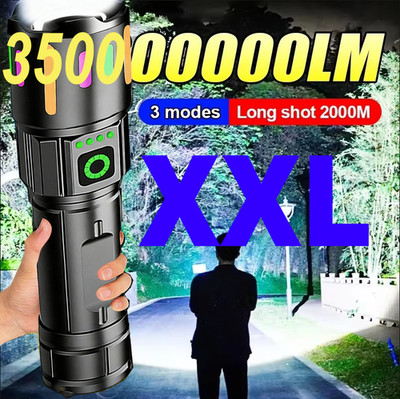350000000 Lumen Super Bright LED Tactical Flashlight Rechargeable Work Light%