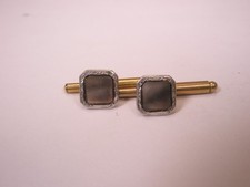 SINGLES 2 5/16" Gray MOP Squares Vintage Formal Tuxedo Prom Shirt Stud c2015