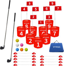 Bucket Golf 9 Hole Yard Game Bundle - Fun for All Ages Outdoors