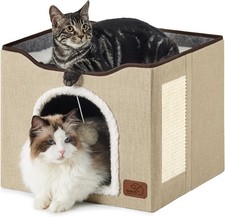 Large Cat Cave Bed with Hanging Ball