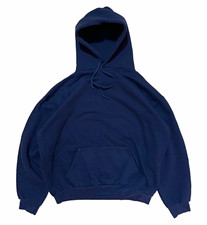 Vintage 80’s Russell Athletic Hoodie Size XL Navy Boxy Cropped Fit Made in USA