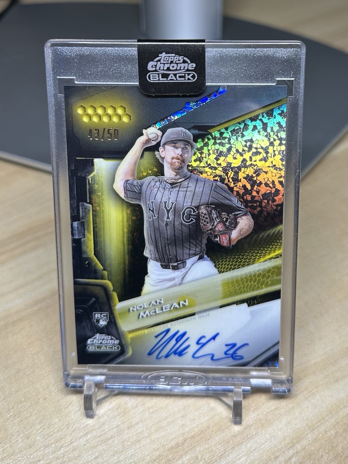 2026 Topps Chrome Black NOLAN MCLEAN RC GOLD MINI DIAMOND REFRACTOR AUTO # 43/50