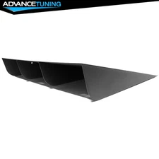 Fits Most Cars Aluminium V2 Style Rear Bumper Extension Lip W/ Shark Fins