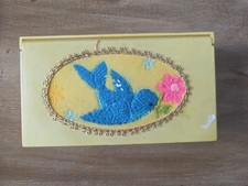 Vintage 70s Celluloid Case With Bird
