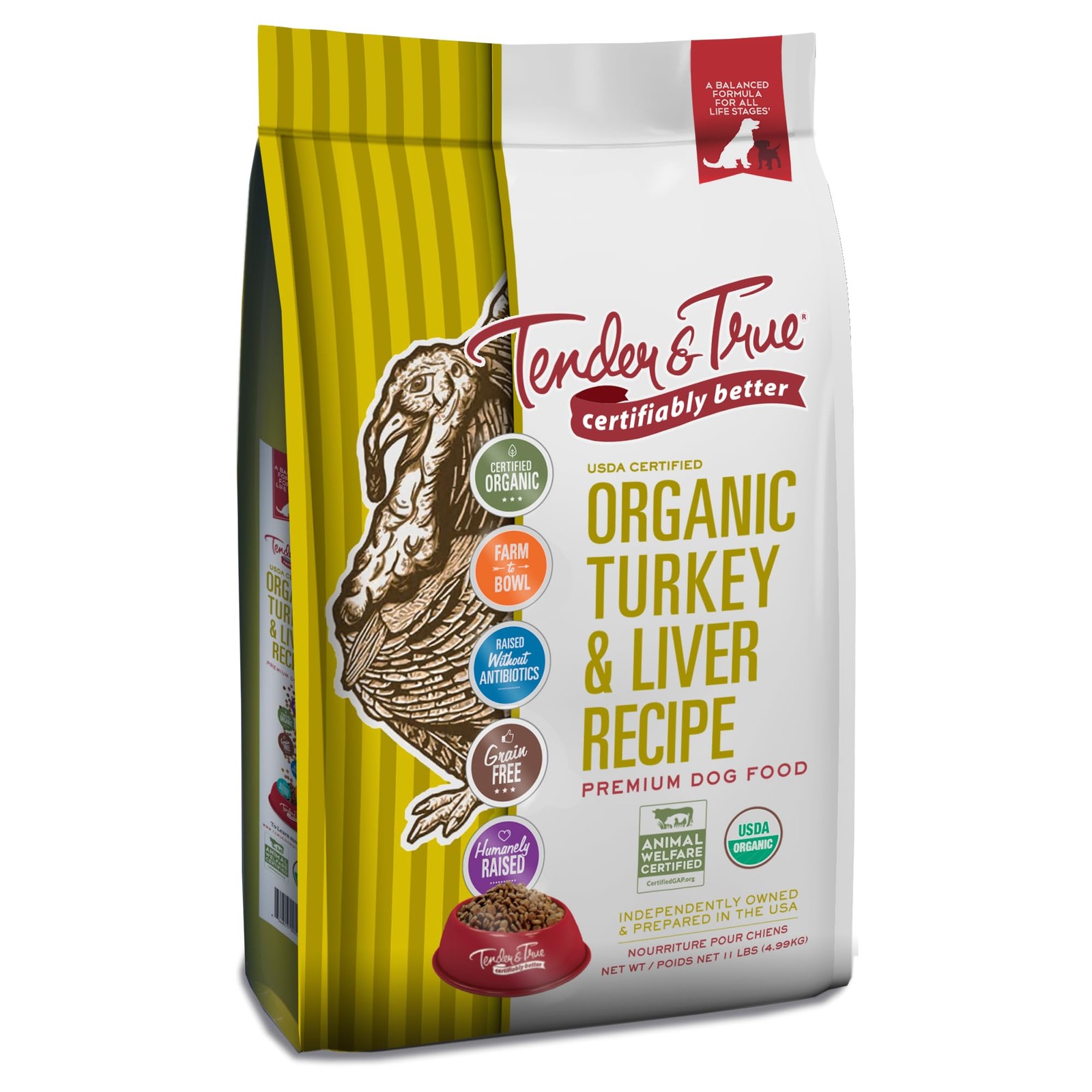 Organic Turkey & Liver Recipe Dog Food, 11 lb