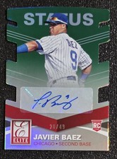 A 2015 Panini Elite Signatures Javier Báez #30 Status Green Die-Cut /49 (AU, RC)