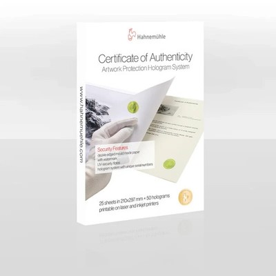 Hahnemuhle Certificate of Authenticity & Hologram System, 25 Certificates, 50 Ho