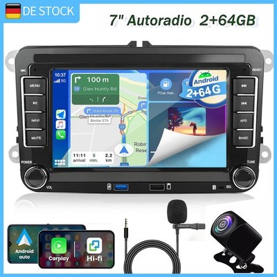 Für VW Golf 5 6 Plus Touran Caddy Jetta Autoradio Android 15 Apple Carplay DAB