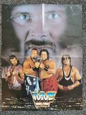 Large WWF Rare 1995 Vintage Poster Bret Hart,razor Ramon,Head Shrinkers 22x16 in