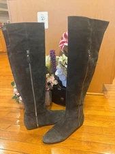 STUART WEITZMAN GRAY SUDED OTK KNEE HIGH BOOT 11M (1400