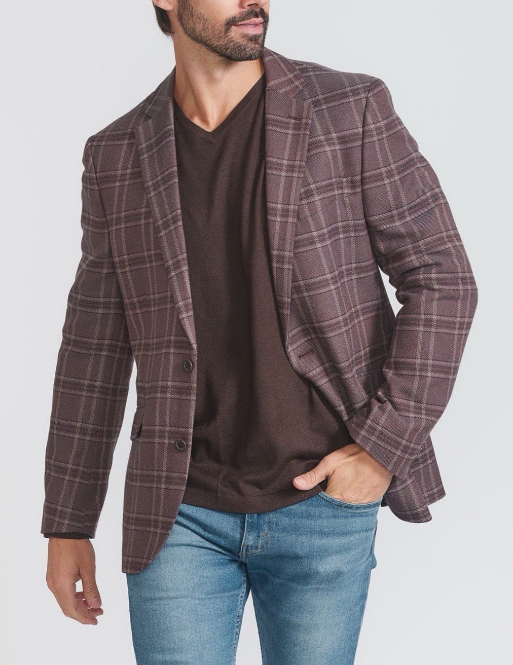 FILA Giacca blazer cappotto sportivo nuovo con etichette Savile Row Co London 38R Mayfair marrone a quadri $295