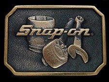 UC09131 NOS VINTAGE 1990s  SNAP-ON TOOLS  ADVERTISEMENT SOLID BRASS BUCKLE