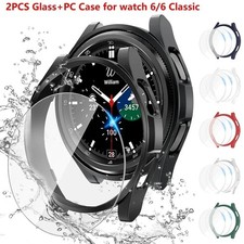 2PCS Case Screen Protector for Samsung Galaxy Watch 6 Classic 43 47mm