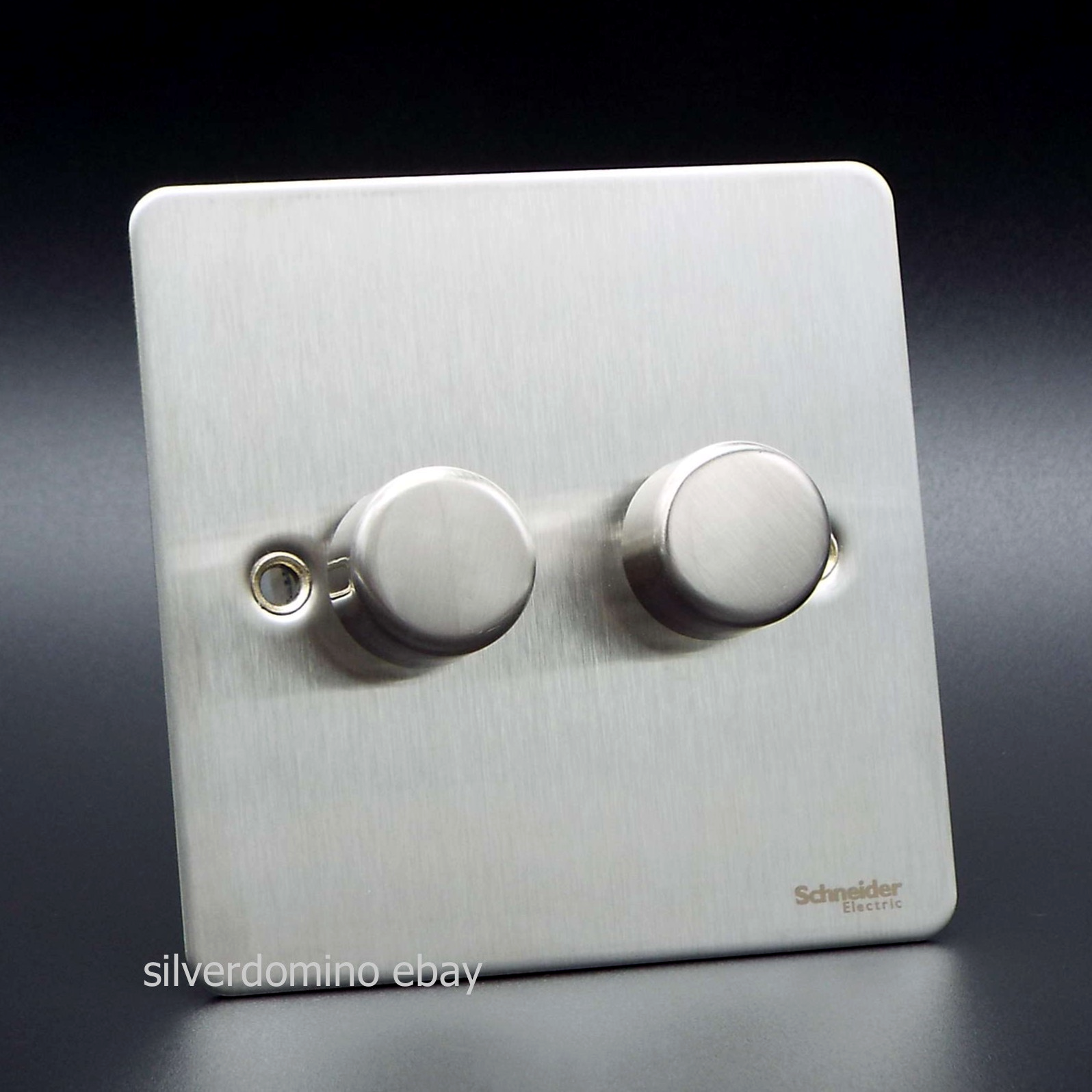 Schneider Ultimate LED Dimmer Switch 2 Gang 2 Way • Stainless Steel