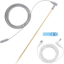 Grounding Rod with 40ft Wire, Portable for Grey and white