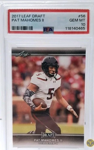 2017 LEAF DRAFT #56 PATRICK MAHOMES II ROOKIE RC PSA 10 GEM MT Chiefs 📈🔥👀