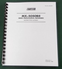 Otari MX-5050BII Instruction Manual: Comb Bound with Protective Covers