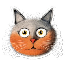 Cute Cat Face Vinyl Decal Sticker Indoor Outdoor 3 Sizes 11180