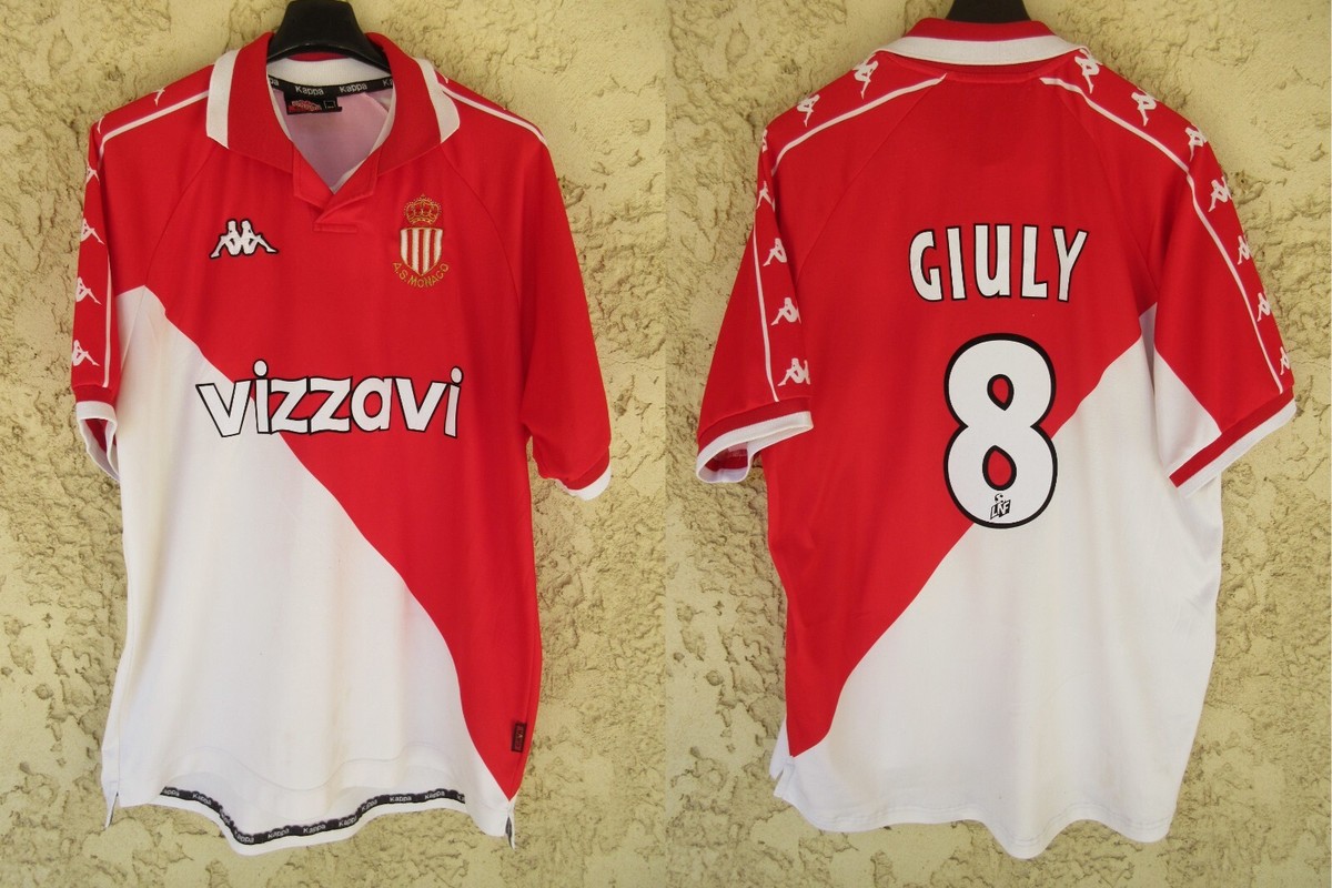 AS Monaco ユニフォーム GIULY 8番 Maillot A.S MONACO 2001 KAPPA Ludovic GIULY n°8 vintage maglia LNF