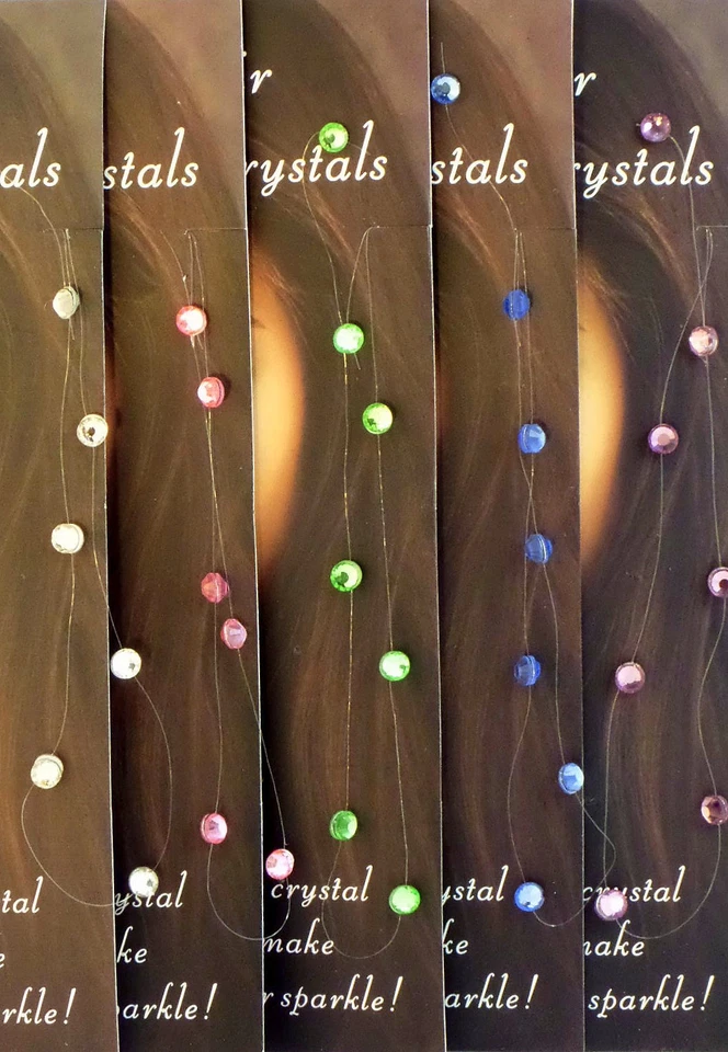 Cristales de cabello extensión magnética hilo removible cabello gema joyería tren Foto 3 de 4