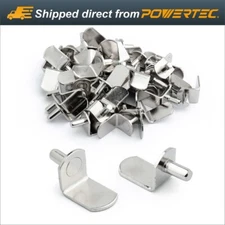 POWERTEC QP1304 1/4-Inch Shelf Pins, L-Shaped Bracket Style, 1/4", Nickel