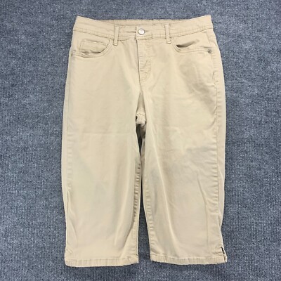 Gloria Vanderbilt Jeans Womens 10 Beige Capri Slimming Capris Stretch 32x20