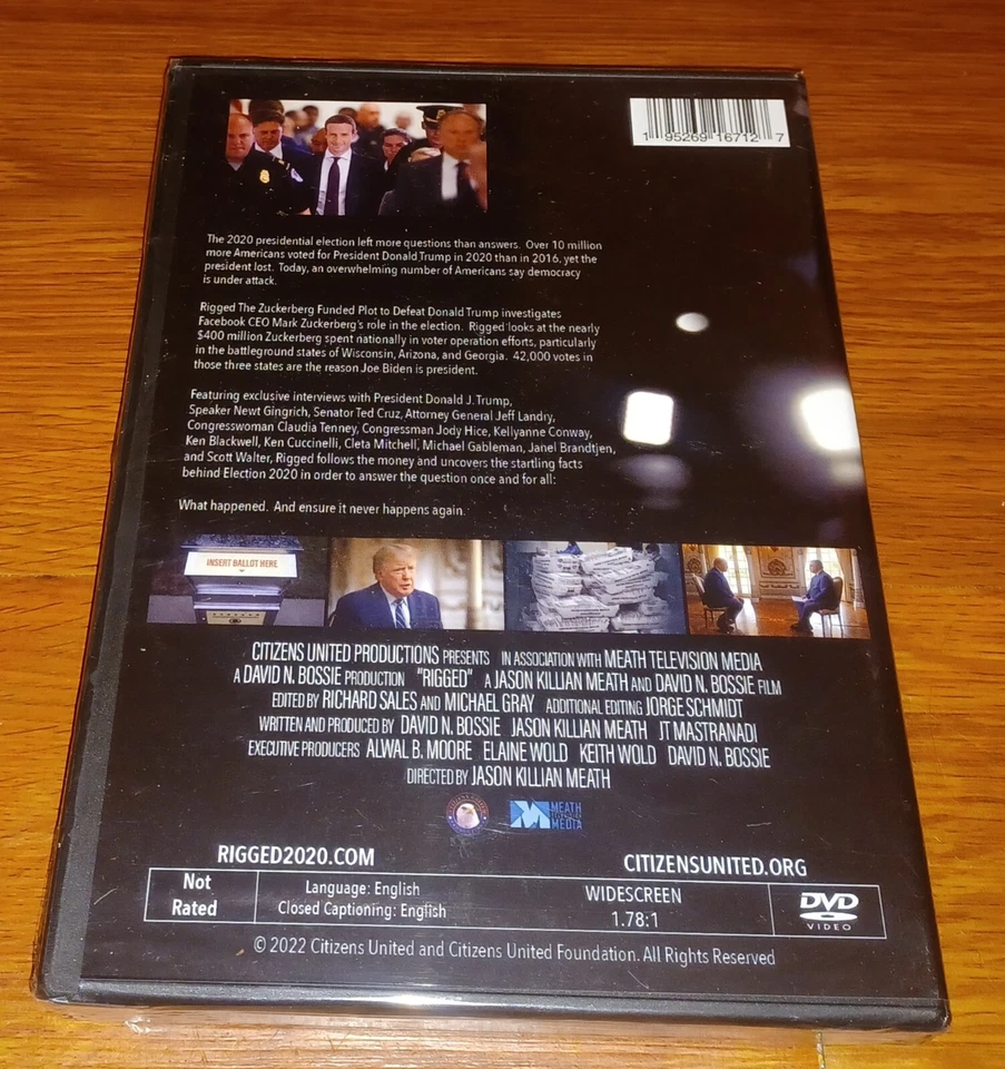 Rigged: The Zuckerberg Funded Plot to Defeat Donald Trump (DVD, 2022) NEW SEALED - Image 3 of 4