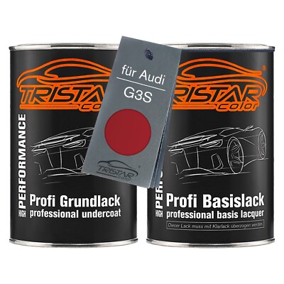 Autolack Set Dose spritzfertig für Audi G3S Bright Red Perl Grund Basislack 2,0L